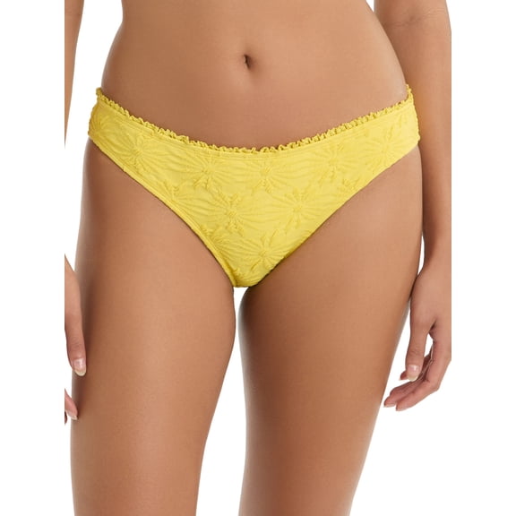Jessica Simpson Women's Floral Textured Bikini Bottom, XS-2XL