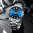 thumbnail image 4 of Relojes De Cuarzo Impermeables Luminosos Curren, 2 Unidades Fondo Plata/azul, 4 of 7