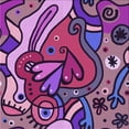 thumbnail image 1 of Ahgly Company Machine Washable Indoor Square Transitional Orchid Purple Area Rugs, 4' Square, 1 of 7