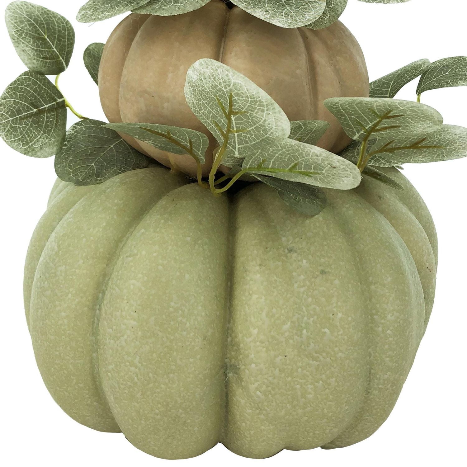 Way to Celebrate Harvest Cream & Green 14" Pumpkin Stack Decoration