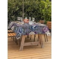 thumbnail image 3 of Outdoor Tablecloth with Umbrella Hole for Patio/Picnic/Party/Camping, Spring Flowers Waterproof Table Cloth Rectangle Table Cover Washable, Farmhouse Retro Botanical Purple Blue Floral (60"x 102"), 3 of 8