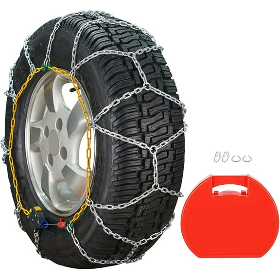 HKN140 Snow Chains For Car Pickup Trucks SUV Universal Snow Tire Chains Emergency Thickening Tire Chains Tire Traction Chain, Applicable Tire Width 235 245 255 275(16"17"18"19"20") - Set of 2