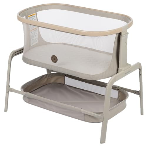 Maxi-Cosi Iora Moisés para bebé, cuna portátil, cuna para dormir junto a la cama, altura ajustable, malla transpirable, cesta de almacenamiento grande, avena clásica