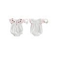 thumbnail image 2 of BemeyourBBs Baby Girls Summer Clothes Cotton Strawberry Outfits Bubble Romper Strawberry Embroidery Flying Sleeve Round Neck Bodysuit Playsuit and Headband Set, 2 of 9