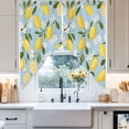 thumbnail image 4 of Yellow Lemon White Flowers Swag Valances for Windows 2 Pack Retro Blue Backdrop Swag Kitchen Curtains 45 Inches Long Rod Pocket Short Window Treatment for Kitchen Bathroom 36"x45", 4 of 8