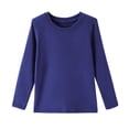 thumbnail image 3 of HILEELANG Girls 100% Cotton Long Sleeve T-Shirt 4-Pack, Purple Stripe Navy Pink White, Casual Everyday Tops, Size 14-15, 3 of 10