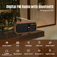 thumbnail image 2 of LEOTEC FM Radio with Bluetooth,Digital Radio,Portable Vintage Wood Table Alarm Clock,Best Reception,Type-C Charging, SOS/AUX/USB,Small Gifts, 2 of 7