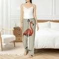 thumbnail image 4 of Disketp Flamingo Sitting On Chair Women's Comfy Pajama Pants Casual Drawstring Palazzo Lounge Wide Leg Pants-Small, 4 of 6