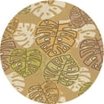 thumbnail image 1 of Ahgly Company Indoor Round Patterned Light Brown Area Rugs, 3' Round, 1 of 6