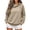 Khaki, variant on Dgankt Women's Asymmetric Button Collar Pullover Sweatshirt Long Sleeve Drop Shoulder with Side Pockets