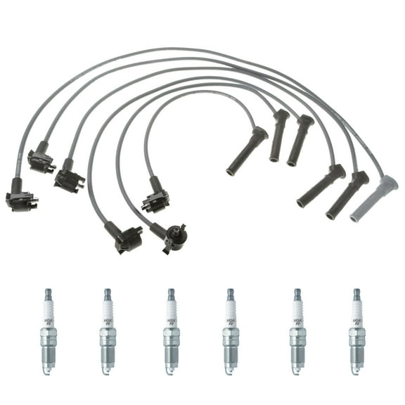 Wireset and 6 NGK Spark Plugs Compatible with 2006-2010 Mercury Mountaineer 4.0L V6 Replacement for