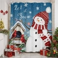 thumbnail image 2 of Christmas Shower Curtains for Bathroom, Red Hat Snowman Xmas Cardinal Bird House Blue Ombre Waterproof Fabric Shower Curtain for Bathroom Bathtub Decoration, Machine Washable, 60"x72", 2 of 9