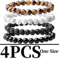 thumbnail image 4 of 4PCS Natural 8mm Gorgeous Semi-Precious Gemstones Healing Crystal Stretch Beaded Bracelet Unisex (4 Colors), 4 of 9