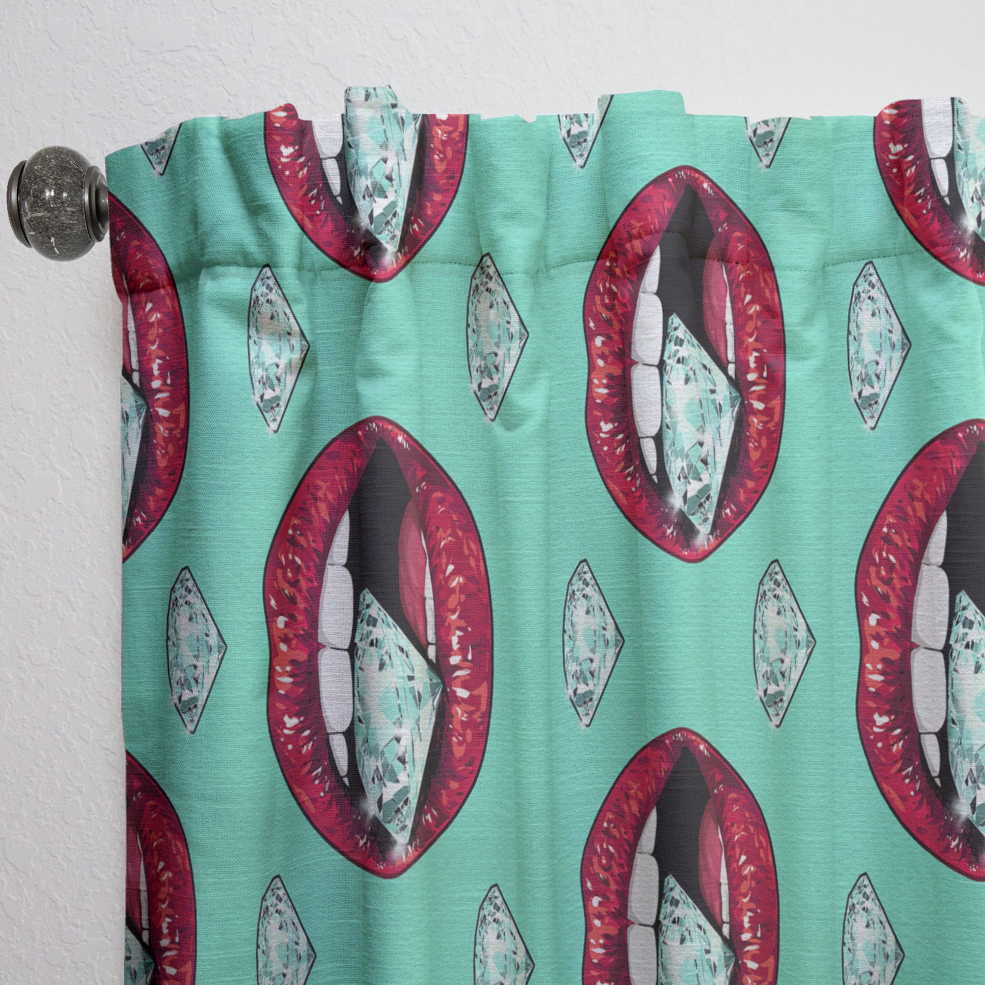 Designart 'Hot Woman Lips Collage' Modern & Contemporary Curtain Panel