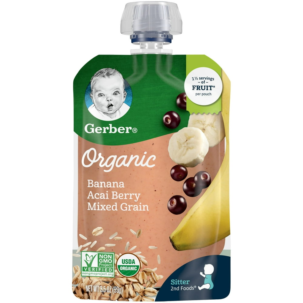 Gerber 2nd Foods Organic Banana Acai Berry Mixed Grain
