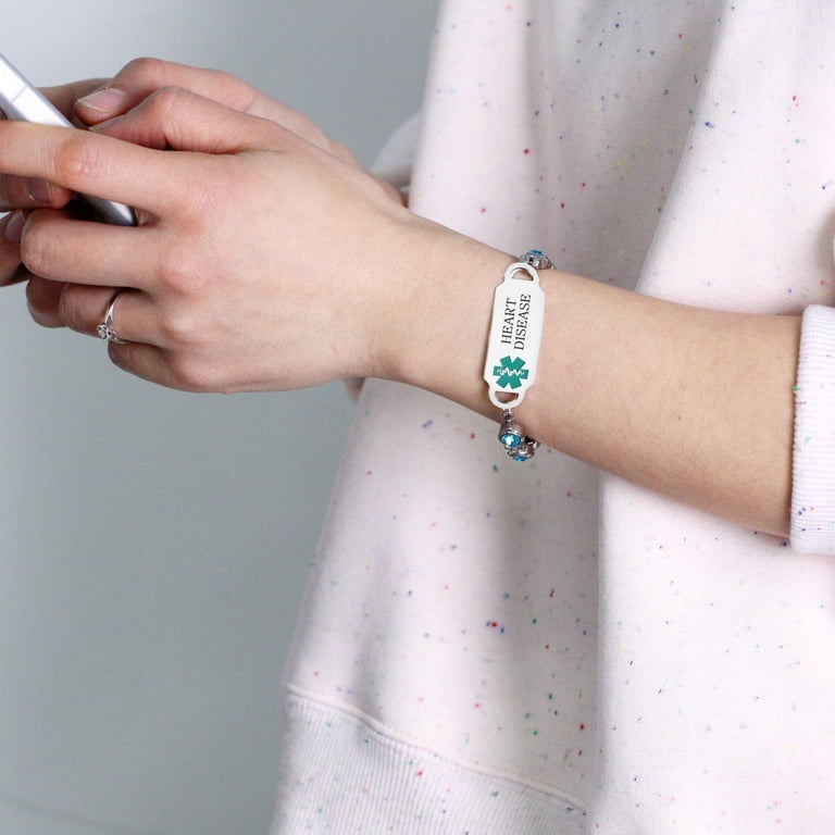 MetalJC Magnetic Stainless Steel Medical Alert ID Bracelet for