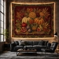 thumbnail image 6 of Pumpkins and Gourds on Autumn Fabric, Cozy Rustic Style for Farmhouse Decor Lovers, Harvest Wall Art, Thanksgiving Hostess Gift, Tapestry Wall Hanging for Kitchen and Entryway, 6 of 7