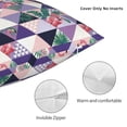 thumbnail image 3 of Wukai Plaid Flamingo Premium Polyester Fleece Pillow Covers with Hidden Zipper Closure,Luxuriously Soft and Durable-18"x18", 3 of 7