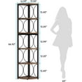 thumbnail image 2 of Finmind 67 Inch 6-Tier Rustic Corner Shelf, Freestanding Bookshelf Storage Rack for Living Room, Small Spaces, Brown & Black, 2 of 5