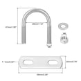 thumbnail image 2 of Round U-Bolts, 4 Sets 27mm(1.06") Inner Width 47mm Length M6 304 Stainless Steel U Clamp Bolt with Nuts and Plates, 2 of 5