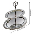 thumbnail image 2 of Hfppkn 2-Tier 304 Stainless Steel Cupcake Stand Fruit Dessert Tray for Party Wedding 28.2x22cm Silver, 2 of 7