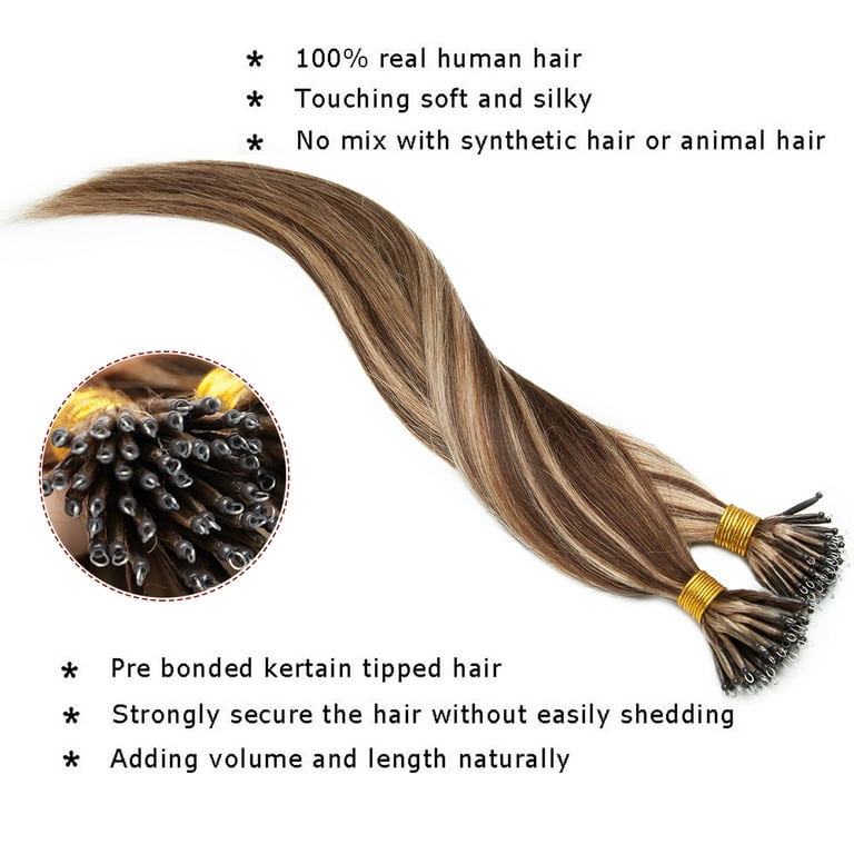 SEGO 100% Remy Human Hair Extensions Micro Loop Hair Extension