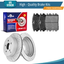 YXPCARS 6PCS Rear Brake Kits, Drilled & Slotted Brake Rotors   Ceramic Brake Pads Kit for Chevrolet Equinox GMC Terrain 2010-2017 All Models (55178 1275)