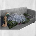 thumbnail image 6 of Peacock Soft Flannel Fleece Throw Blanket, Peacock Open His Tail Feathers in Tropical Garden Unusual Birds Nature Ornament, Cozy Plush for Indoor and Outdoor Use, 70" x 90", White Green, by Ambesonne, 6 of 6