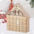 thumbnail image 4 of Wooden Christmas Advent Calendar with 24 Empty Storage Drawers House Shape Christmas Countdown Calendar Home Decor, 4 of 8