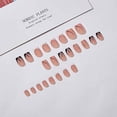 thumbnail image 2 of Square Press on Nails Rhinestone Black Fake Nails Tips Women's French False Nails White Medium Glossy Daily Wear Artificail Nails for Nail Art Manicure Decoration 24pcs, 2 of 5