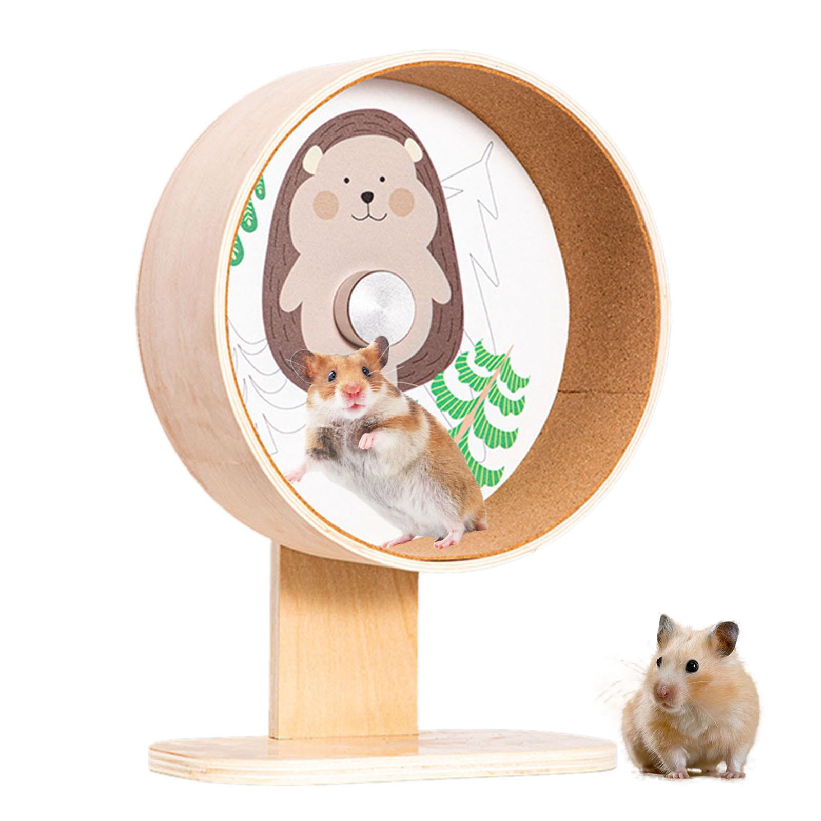 EHJRE Hamster Wheel, Silent Wooden Hamster Wheel, Running, Activity, Exercise Wheel, Small Animal Exercise Wheel for Hedgehogs And Rats , E, M M