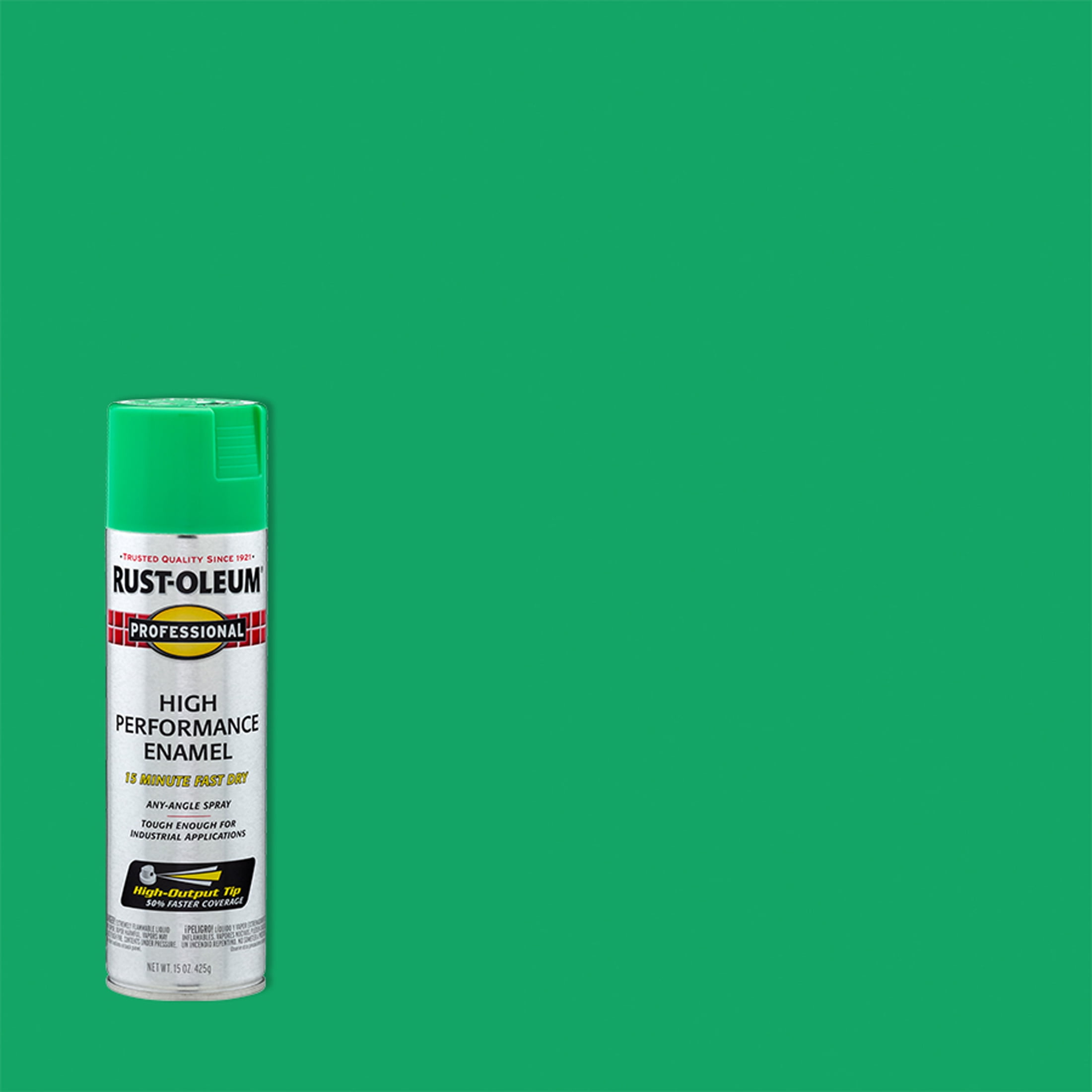 (12 pack) 6 Pack, Safety Green, Rust-Oleum Professional High Performance Gloss Enamel Spray Paint-7533838, 15 oz