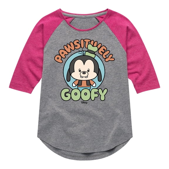 Disney - Pawsitively Goofy - Toddler & Youth Girls Raglan Graphic T-Shirt