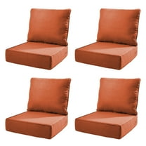 Unnifurnzi Patio Chair Cushions Set of 4-22 x 24 x 6 Inch Outdoor Furniture Cushion with Water Resistant & Removable Cover Outdoor Chair Cushion for Outdoor Furniture Sofa Couch-Orange