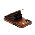 thumbnail image 2 of Case for iPhone XR Wallet Phone Case with Ring Stand & Adjustable Crossbody Strap, Stylish Multi-Funtional Accordion Style Flip Case with Card Slots for Women Girls, Brown, 2 of 11