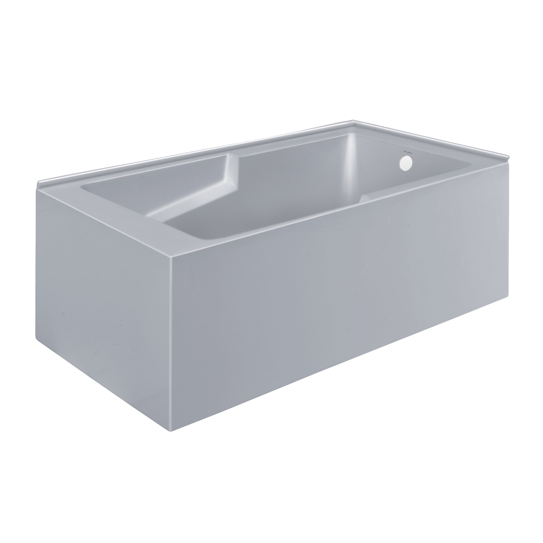 Claire 60 x 32 Right Drain Soaking Alcove Corner Apron Bathtub in Glossy Gray