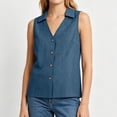 thumbnail image 6 of Purcolt Women's Sleeveless Button-Down Shirts Collared V-Neck Tank Top Casual Summer Blouses, S-XXL, 6 of 7