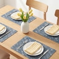 thumbnail image 2 of Unique Bargains Rectangle 6Pcs Faux Leather Washable Table Mats Dark Blue 17.7x11.8inch, 2 of 6