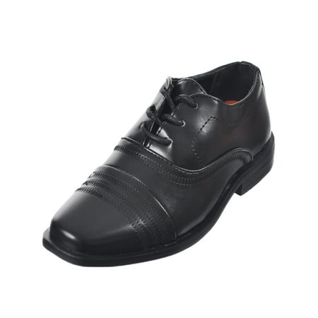 

Jodano Collection Boys Triple Stitch Dress Shoes (Sizes 5 - 12) - black 6 toddler