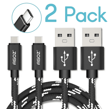 6ft Usb Braided 2 Pack 6ft Braided Type-C USB Data Sync FAST Charger Cable Cord For LG Stylo 5, Stylo 4 Plus, G8 ThinQ, G8X ThinQ, G7 ThinQ, V40 ThinQ, V35 ThinQ, V50 ThinQ, V30S ThinQ, V30+, V20, G6+ ()