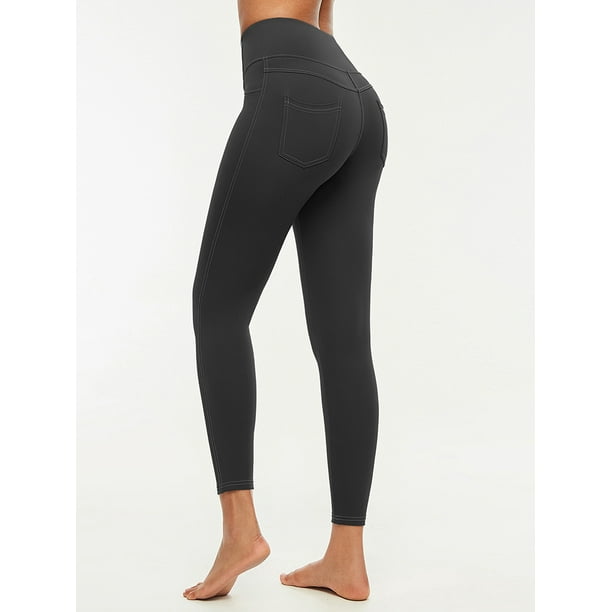 Women Leggings High Waist Back Pocket Quick-dry Moisture-wicking Tight  Slimming Pants Running Fitness Workout Yoga Pants 