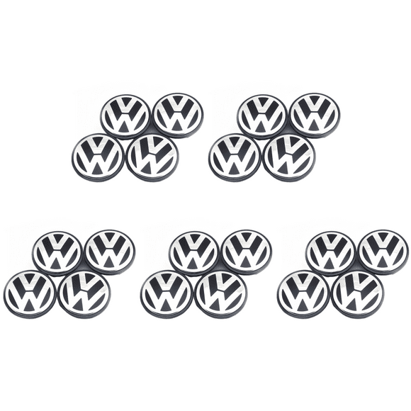Peggybuy 4Pcs Genuine Wheel Center Hub Cap Chrome & Black 70MM for VW Beetle Passat Jetta