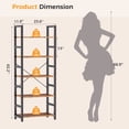 thumbnail image 5 of CONCETTA 5 Tier Bookshelf, Modern Bookcase Storage Organizer for Home Office, Rustic Brown, 5 of 12