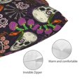 thumbnail image 3 of Goofa Halloween With Skull Print Plush Throw Pillow Case, Soft Velvet with Hidden Zipper, Decorative Cushion Cover for Sofa, Bed, Car, and Home Décor-14"x20", 3 of 6