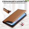 thumbnail image 2 of Funda Tipo Cartera de Cuero Sintético para Samsung Galaxy S25 FE Bloqueo RFID, con Ranuras para Tarjetas y Bolsillo para Efectivo, Cierre Magnético Fuerte Marrón, 2 of 6