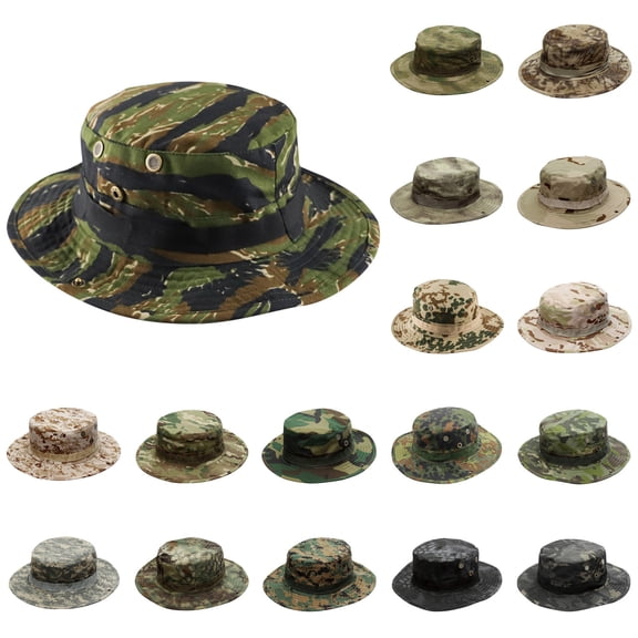 Summer Hot Sales Under $5 Multicolor Sun Bucket Beach Hats GIJNRIUIUA Male Female Neutral Summer Camouflage Bucket Hats Adjustable Rope Fisherman Hat Beach Hats