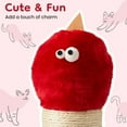 thumbnail image 3 of HEYNEMO 22" Cat Scratching Post, Sisal Cat Scratcher with Interactive Hanging Toy, Monster Scratch Pole for Indoor Cats, Cute Cat Scratch Post for Kittens & Large Cats, Red, 3 of 8