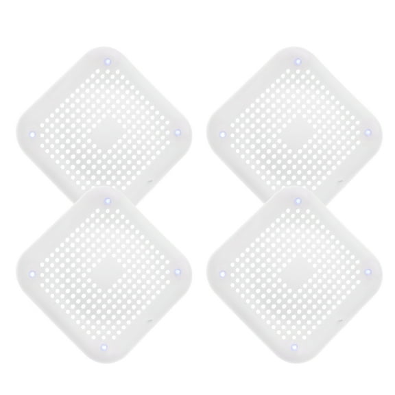 Uxcell 4packs Shower Drain Hair Catcher Square Drain Strainer for Bathtub, White