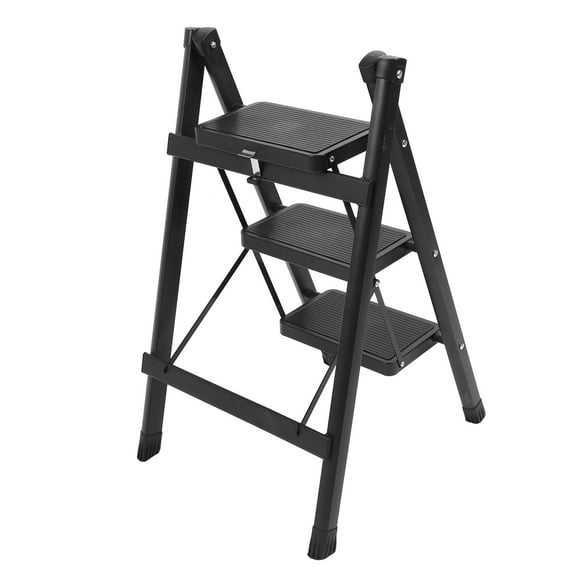 3 Step Ladder, Carbon Steel Anti Slip Closet Step Stool Ladder with Wide Pedal for Kitchen
