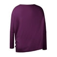 thumbnail image 6 of VISALY Knitted Pullover Sweaters Crochet Sweaters Light Weight Sweaters Casual Long Sleeve Tops Winter Knit Drop Shoulder Sweater Fall Boat Neck Sweater Running Sweatshirts Plain Sweatshirt Purple Xl, 6 of 7
